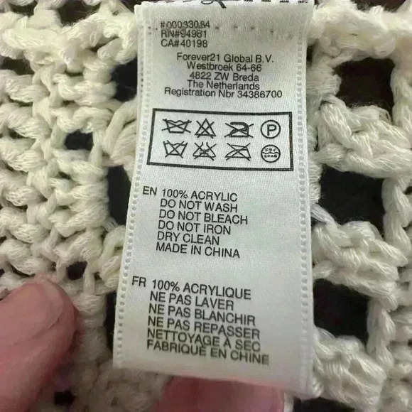 Women’s Crochet Top Size Medium M Fringe Ivory Cropped Tomato Girl Summer - Picture 8 of 13